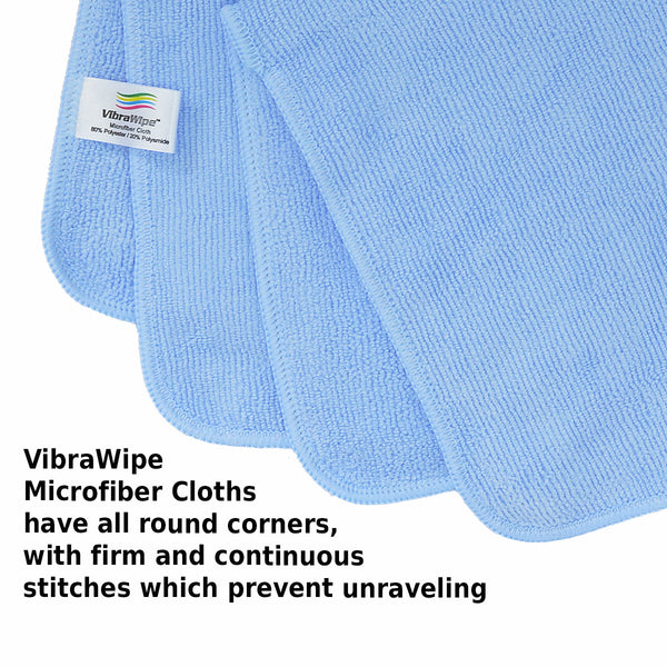 VibraWipe Microfiber Cloth, All-Blue, 8-Piece